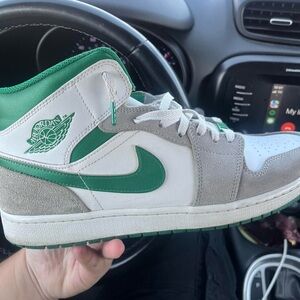 Jordan Sneakers White Green Gray